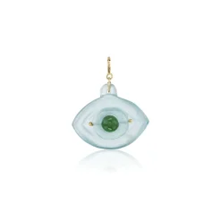 Aquamarine and Jade Eye Charm