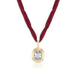 Aquamarine Seeds of Life Charm in Yellow Gold