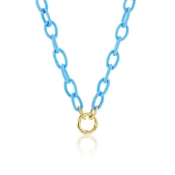 Aquamarine Silk Thread Chain Necklace in Yellow Gold