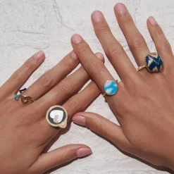 Art Dreamy Clouds Ring in Yellow Gold