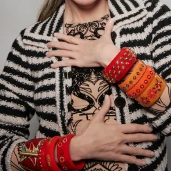 Bakelite Bangle with Citrine and Yellow Sapphire