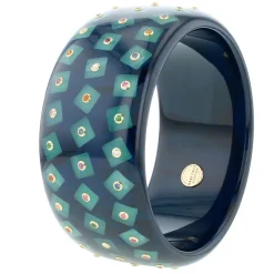 Bakelite Bangle with Mixed Gemstones