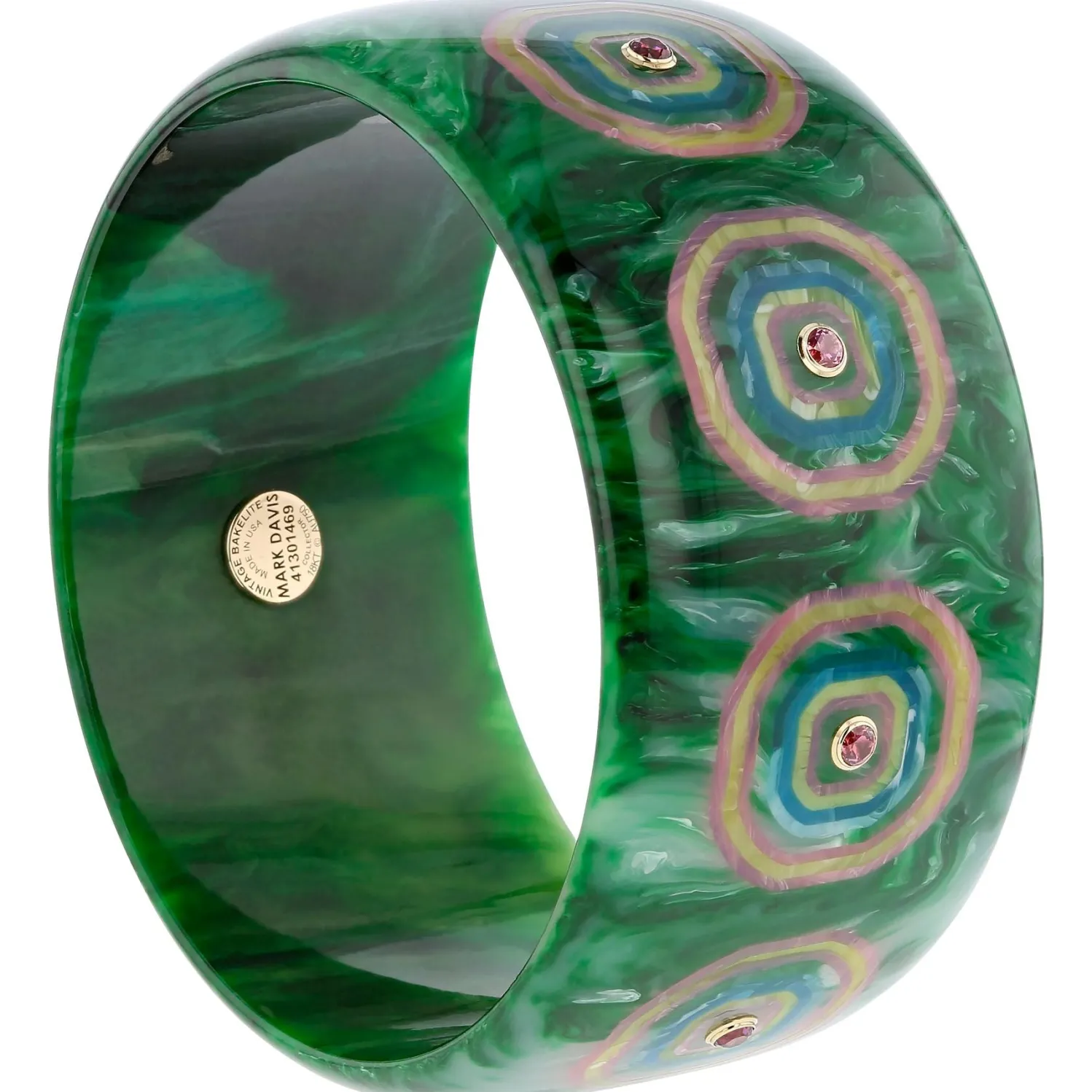 Bakelite Bangle with Rhodolite Garnet