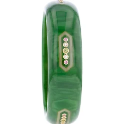 Bakelite Bracelet with Citrine, Peridot, Pink Sapphire and Yellow Sapphire