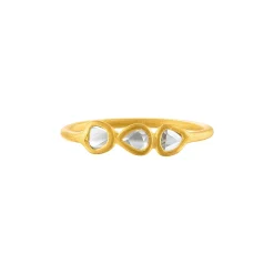 Bazaar Quadruple White Diamond Ring in Yellow Gold