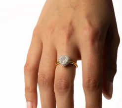 Bella Mini Champagne Diamond Ring in Rose Gold