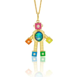 Black Opal Galaxy Van Robot in Yellow Gold