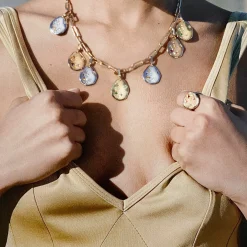 Black Starry Night Charm in White Gold