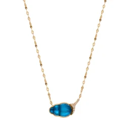 Blue Chalcedony Large Sienna Scarab Necklace