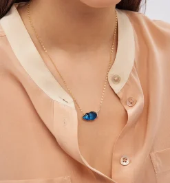 Blue Chalcedony Large Sienna Scarab Necklace