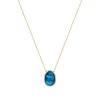 Blue Chalcedony Small Luna Necklace in Yellow Gold