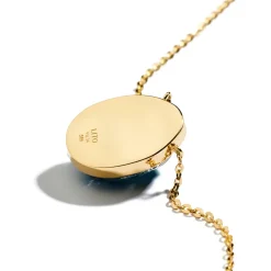 Blue Chalcedony Small Luna Necklace in Yellow Gold