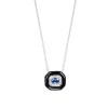 Blue Sapphire and White Diamond Oui Pendant in White Gold