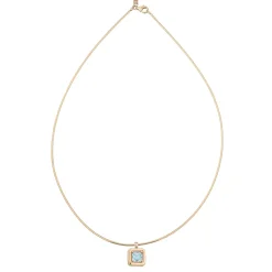 Blue Topaz Pendant Necklace in Yellow Gold