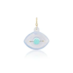 Chalcedony and Chrysoprase Eye Charm