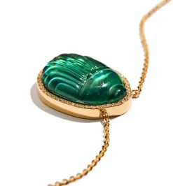Chalcedony Scarab Small Gola Necklace