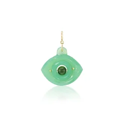 Chrysoprase and Jade Eye Charm
