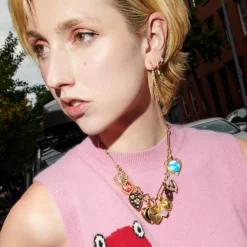 Circle Border Heart Charm