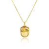 Citrine & Diamond Frog Pendant Necklace
