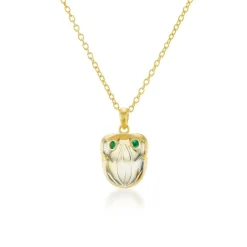 Citrine & Emerald Frog Pendant Necklace