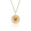 Citrine Coin Heart Charm