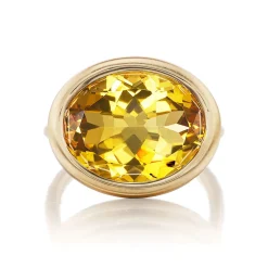 Citrine Scuba Ring in Yellow Gold