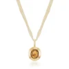 Citrine Seeds of Life Charm in Yellow Gold