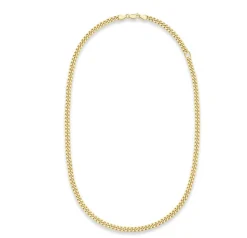 Curb Chain Necklace in Solid Yellow Gold