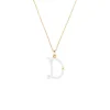 'D' Initial Alphabet Necklace in Yellow Gold