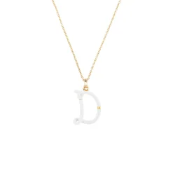 'D' Initial Alphabet Necklace in Yellow Gold