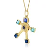 Denim Stack Robot Pendant in Yellow Gold