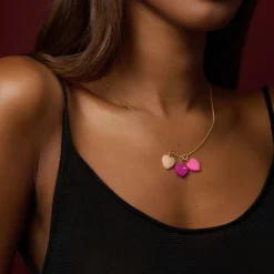 Diamond & Bakelite Light Pink Heart Charm