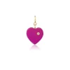 Diamond & Bakelite Purple Heart Charm