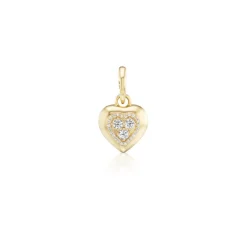Diamond Candy Heart Button Charm
