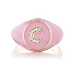 Diamond Monogram Signet Ring