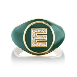 Diamond Monogram Signet Ring
