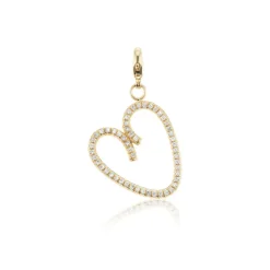Diamond Open Heart Charm