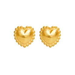 Dot Heart Clip Earrings