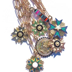 Emerald and Enamel Florence Charm in Yellow Gold