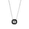 Emerald and White Diamond Oui Necklace in White Gold