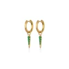 Emerald Diamond Pave Spike Huggies in Yellow Gold
