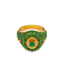 Emerald Signet Ring in Yellow Gold