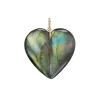 Extra Large Labradorite Split Heart Charm
