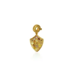 Fancy Color Diamond Pavé Shield Charm