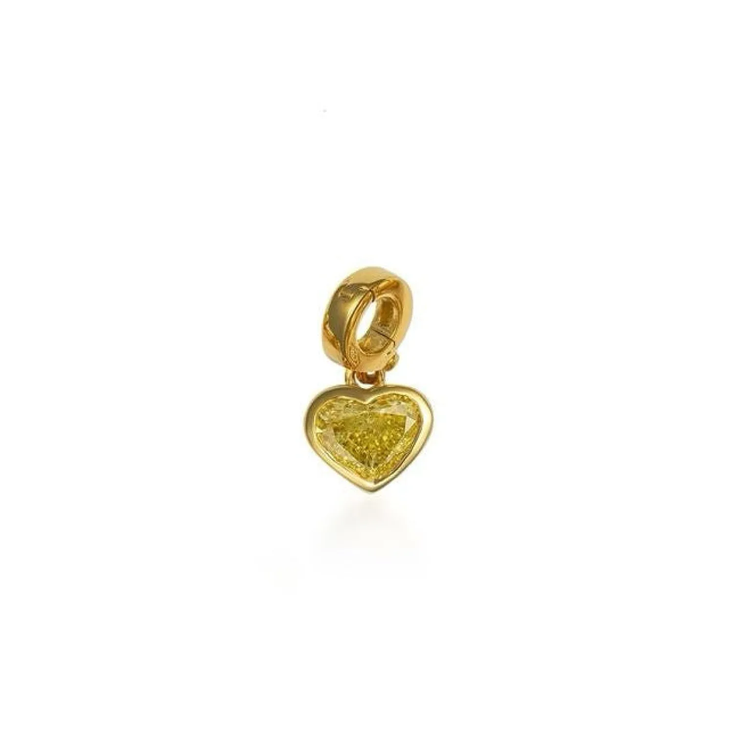 Fancy Color Heart Diamond in Bezel Charm