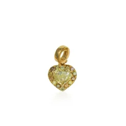 Fancy Color Yellow Heart Halo Charm