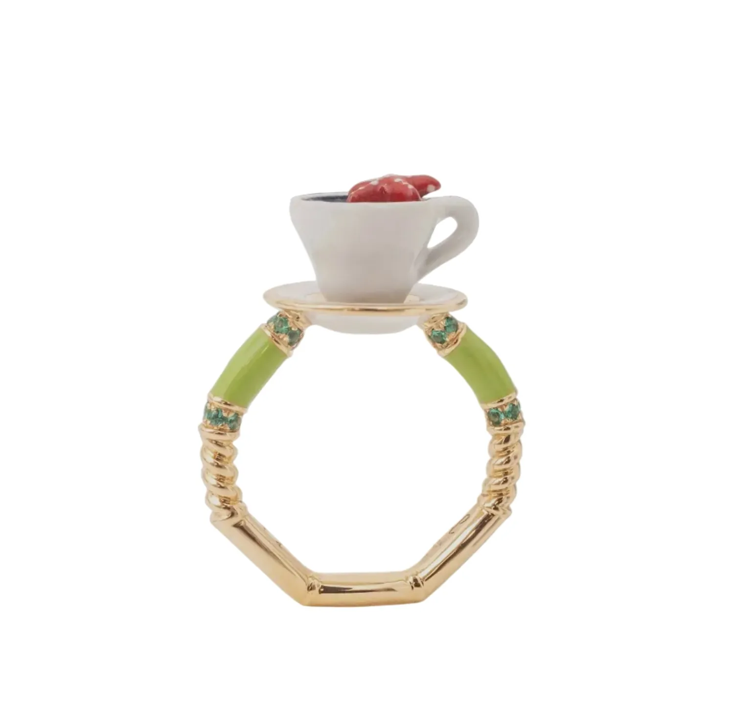 Fantasia Take A Sip Ring in Yellow Gold