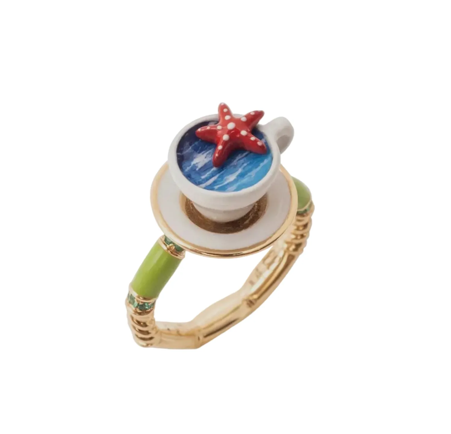 Fantasia Take A Sip Ring in Yellow Gold