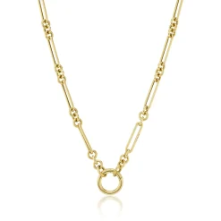 Francesca Chain with Alternating Links in Yellow Gold