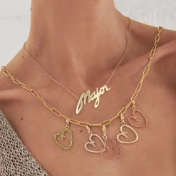 Gold Open Heart Charm